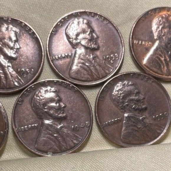 6 Lincoln Wheat Pennies -1949-1950-1951-1952-1953-1954 7-Coin Set / Circulated - Picture 4 of 8